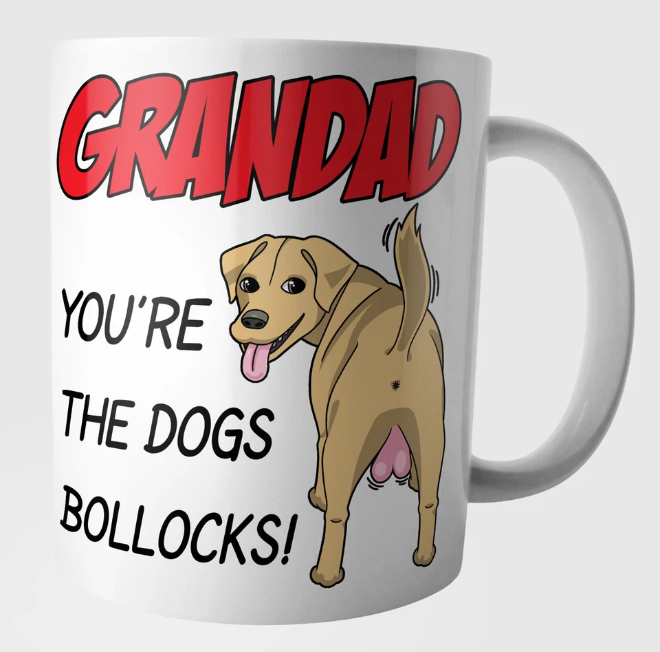 AK GIFTSHOP Funny Birthday Christmas Gifts For Grandad Mug Coaster Keyring Dogs Bollocks