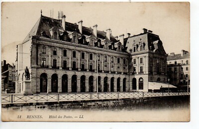 Theme LA POSTE - Post Office - postcard 35 - Rennes - la poste 2