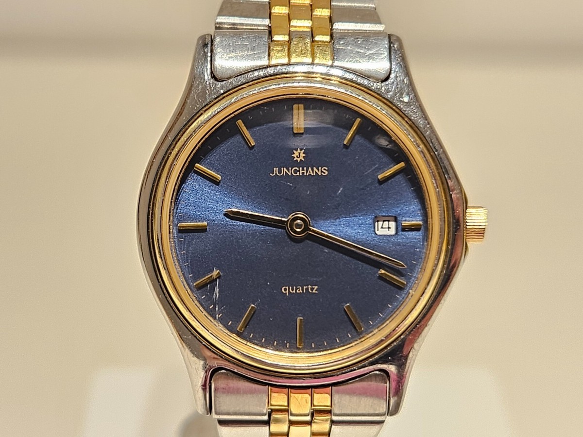 Women\'s Two Tone Band/Blue Dial Stainless Steel Luxury Quartz Analog Wrist Watch Into the deep blue. ​⁣ ⁣ Evoking expansive skies and open  main image 3