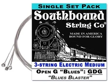"Blues Blaster" Electric 3-string Cigar Box Guitar String Set - Low Open G GDG