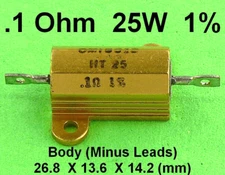 Dale .1 Ohm 25W 1% Wirewound Power Resistor wBuilt-In Heat Sink Axial 25 W Watt