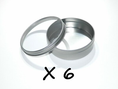 8 oz Round Metal Window See Through Slip-Lid Tin Can Survival Craft Container X6