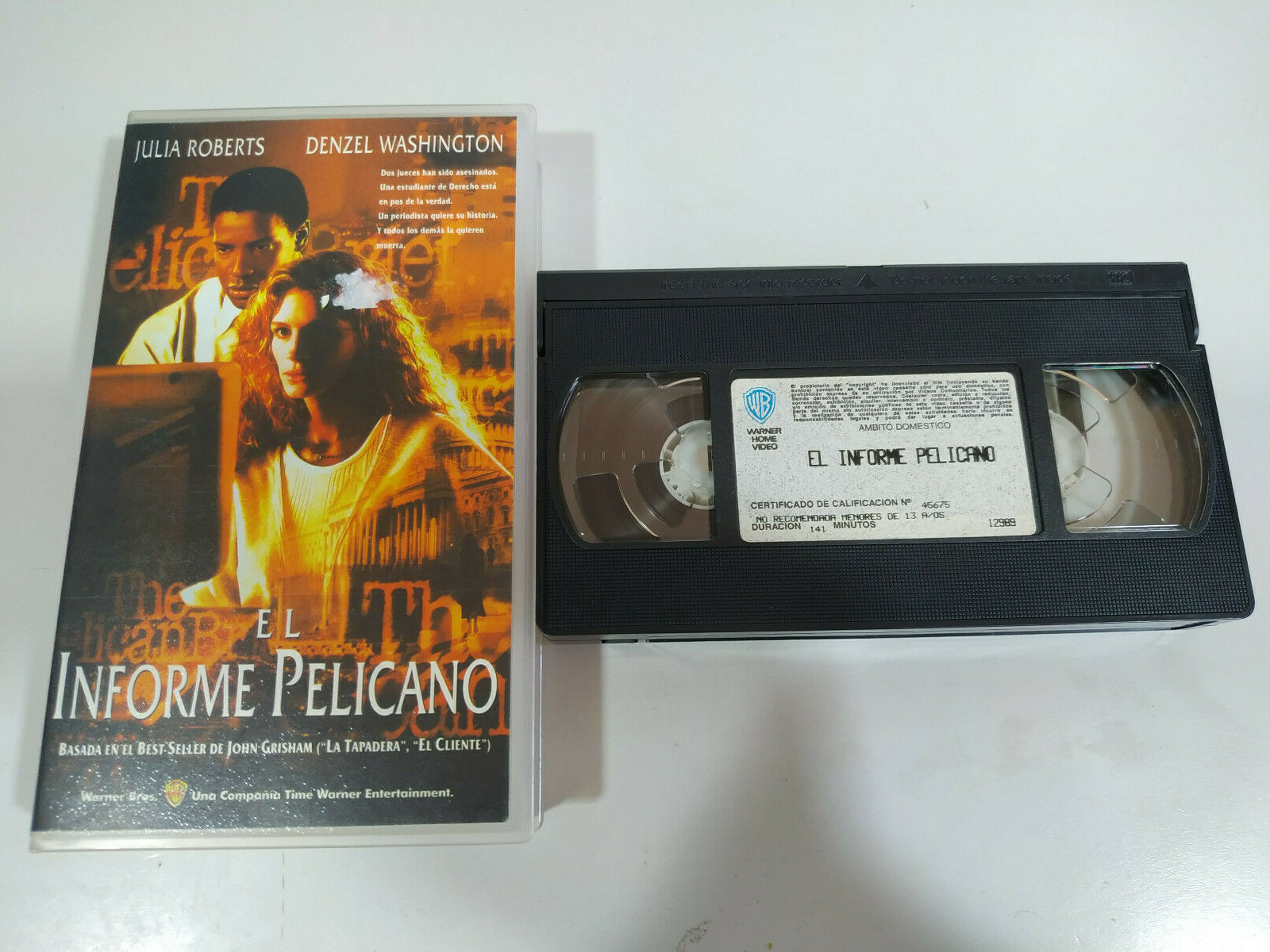 El Informe Pelicano Julia Roberts Denzel Washington VHS Cinta Tape Español - 3T