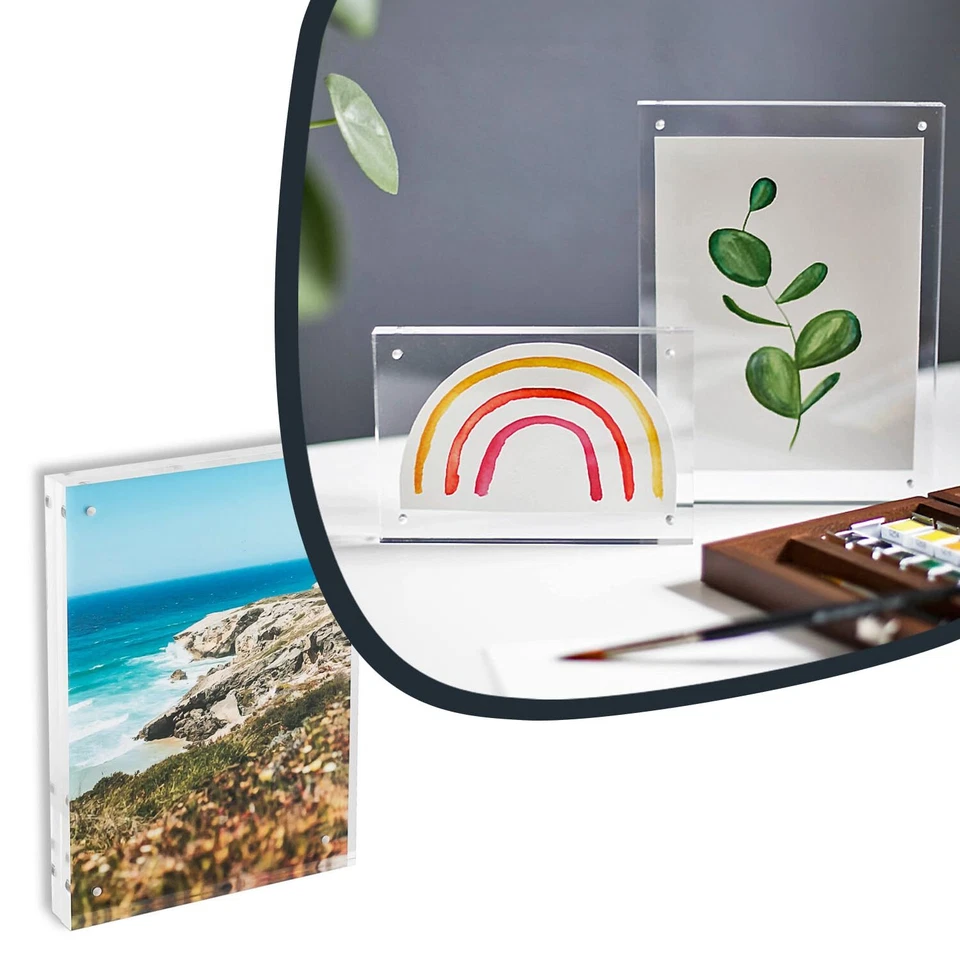 46973 Cadre photo magnétique en verre acrylique | 15 x 21 cm | Transparent - Photo 2/4