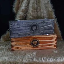 Viking Wooden Trinket Box 24" Norse Artifact Axe & Cutlery Case | Rune Stash