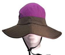 Sun Shade Gray/Purple Women s Ponytail Sun Hat UV Protection Foldable Wide Brim