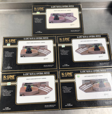 K-Line Manual Control Right & Left Hand Switch 027 K-264 Lot of 5 NIB