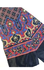 Long Rectangle Scarf Black Red Blue Traditional 59" x 8" Neck Head Fashion