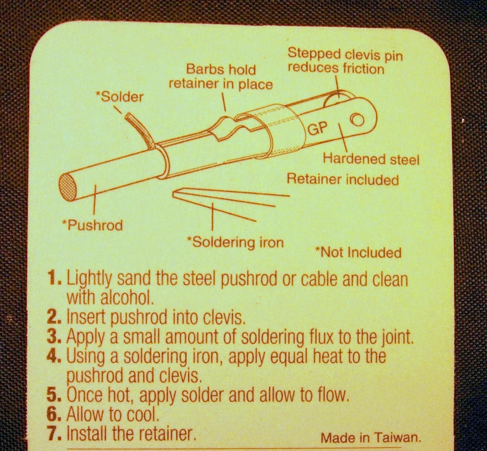 Chape à souder standard - Great Planes ref : GPMQ3810 - Pk. of 2 - Photo 2/3