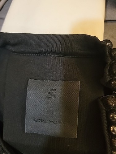 GIVENCHY Size S Women's Black Top Blouse Witn Neck Details & Shoulder Zip #C - Picture 12 of 15