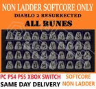 ✅ PC PS4 PS5 XBOX SWITCH ✅ NON-LADDER ALL RUNES D2R DIABLO 2 RESURRECTED ITEMS