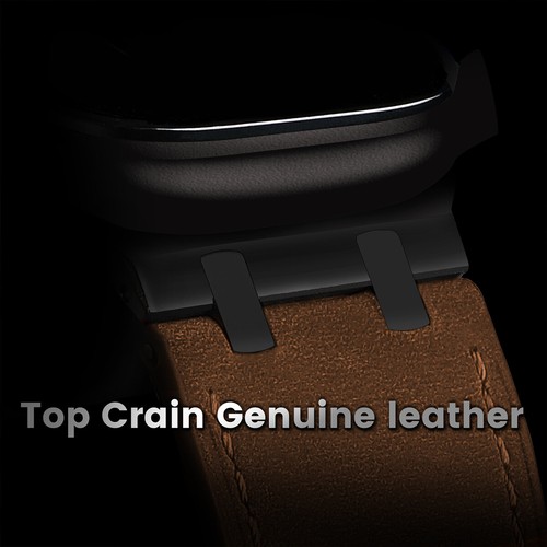 Genuine Leather Wrist Band Strap For Apple Watch Ultra 2 iWatch 10 9 8 7 6 5 4 3 - Photo 5 sur 18