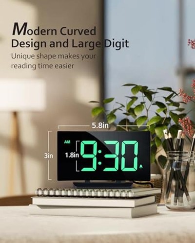 GOLOZA Digital Alarm Clock for Bedrooms with Modern Curved Assorted Colors - Picture 10 of 58