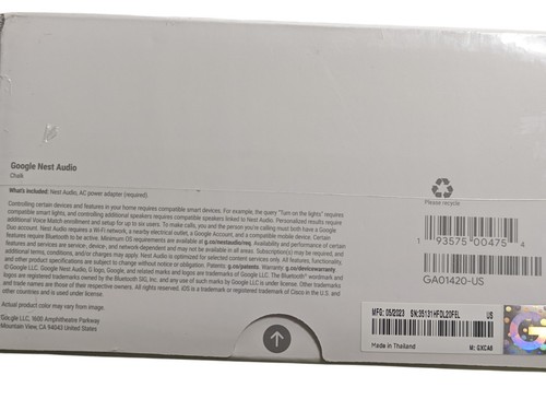 Google Nest Audio Bluetooth Speaker - Wireless Chalk (GA01420-US) NEW - Picture 5 of 5