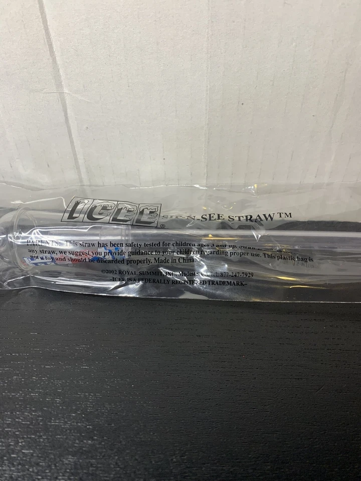 Лот из 5 совершенно новых запечатанных пластиковых соломинок для чашек ICEE 2002 ICEE Sip-N-See - Изображение 4 из 4