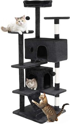 FDW Cat Tree 54in Cat Tower Multi-Level Durable Cat Scratching Post & Cozy Fun