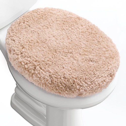 Luxury Toilet Lid Cover Machine Washable Solid Toilet Seat Cover 17.5" x 15" ...