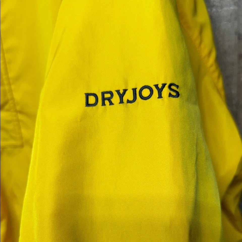 FootJoy DryJoys Men's 1/4 Zip Short Sleeve Rain Wind Golf Jacket Yellow Large - Image 2 of 4