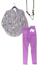 Damenmode Outfit Größe M mit Apricot Oversize-Bluse in Gr. M und Halskette