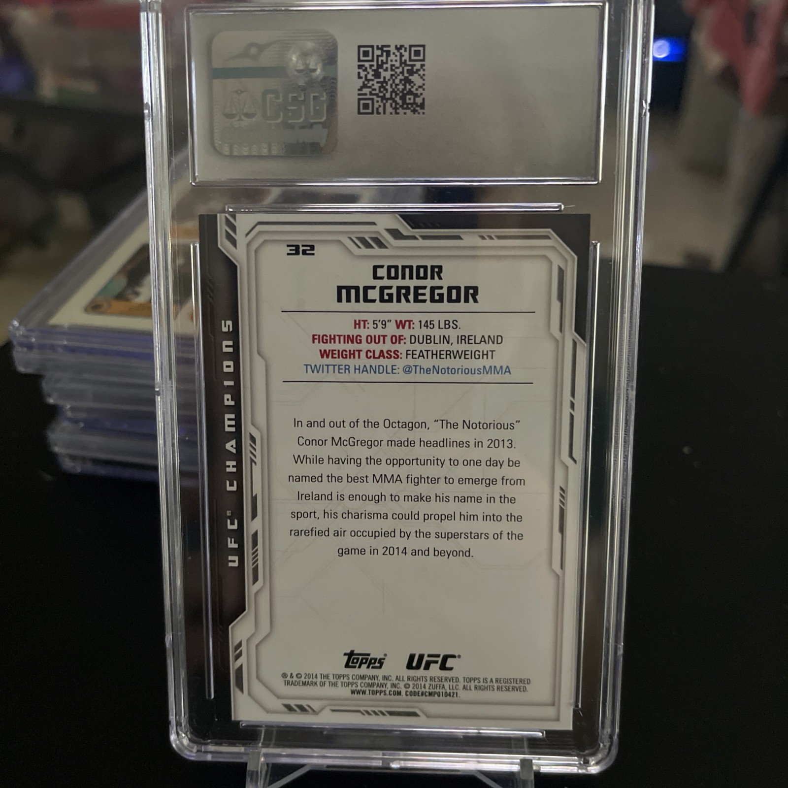 2014 Topps UFC Conor McGregor & 2021 Panini McGregor MINT 9.5 view 4