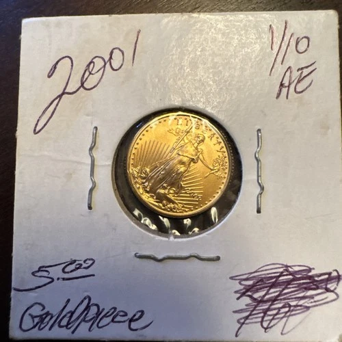 New Listing2001 $5 American Gold Eagle 1/10 oz Fine Gold Brilliant Liberty  Uncirculated