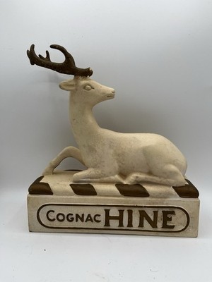 Vintage Cognac Hine Stag Deer Advertising Display Sign Plastic Bar Decor