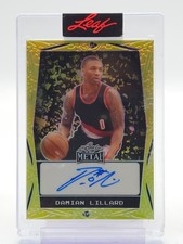 DAMIAN LILLARD 2023 LEAF METAL GOLD CONFETTI AUTO 1/1 #WNA-DL1 Q5677