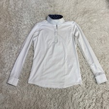 Women’s Medium White Essex Classics Long Sleeve Horseback Riding Show Shirt