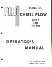Ford Series 131 Chisel Plow Model P Pull Type Operators Manual Oem