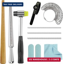 Ring Sizer Measuring Tool Metal Ring Mandrel and Mallet for Ring Making Ring Siz
