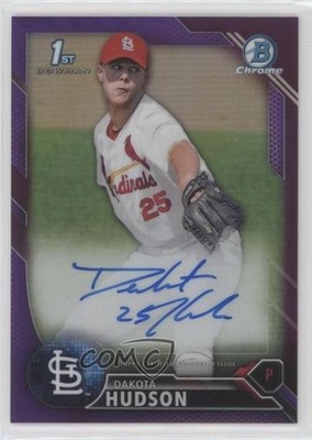 2016 Bowman Draft Chrome Pick Purple Refractor 68/250 Dakota Hudson Auto fm0