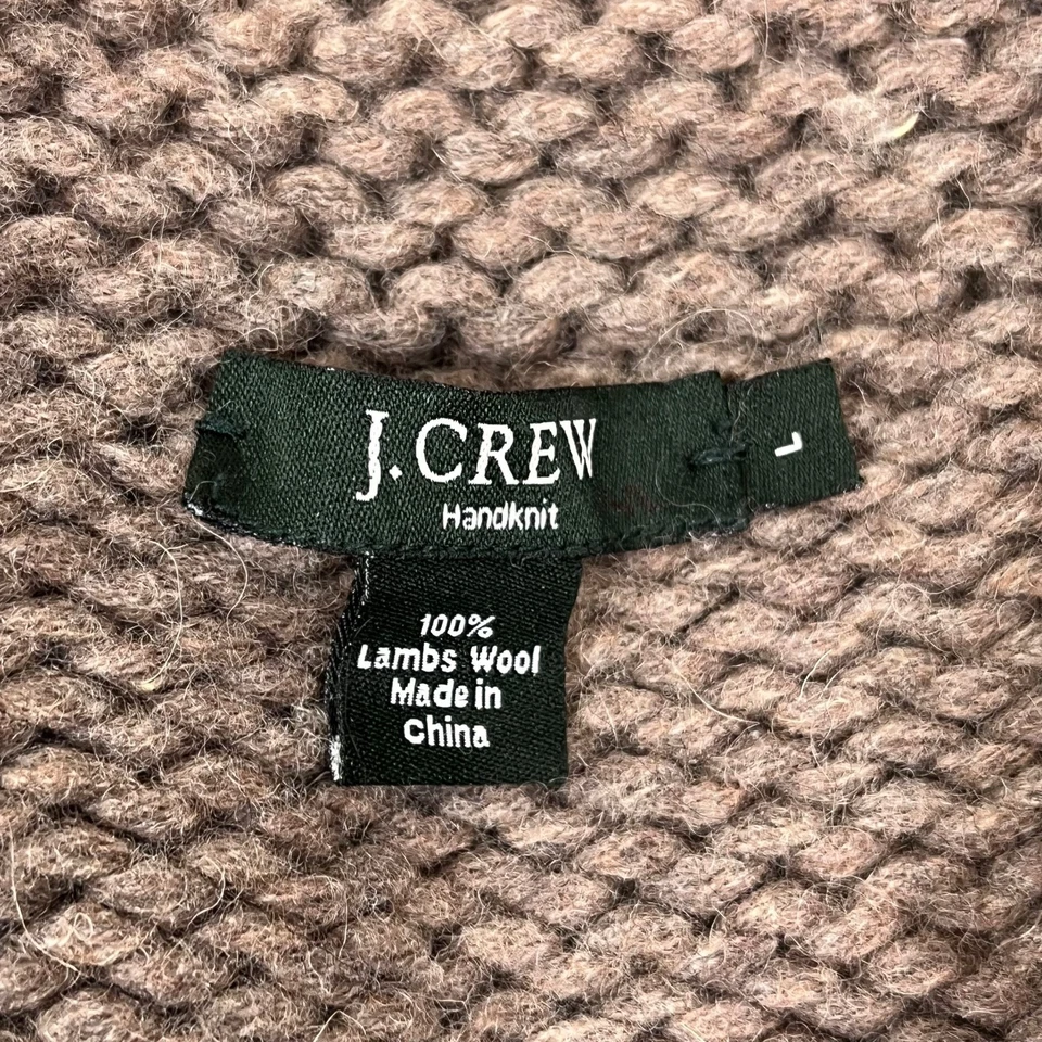 J Crew Western Cowichan Eagle Handknit Chunky Shawl Sweater Cardigan Large Rare - Image 2 of 4