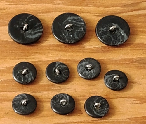 Vintage Ralph Lauren Equestrian Button Set Horse Head Logo Black Silver 10 Pc - Picture 2 of 6