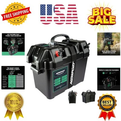 Newport Trolling Motor Smart Battery Box Power Center with USB and DC Ports, ...