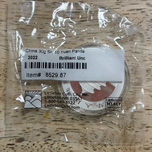 2022 China 30g Silver 10 Yuan Panda Brilliant Uncirculated Littleton #8529.87