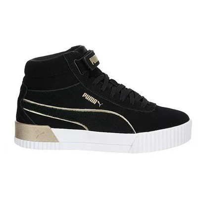 Puma Women's Carina Mid SD Metal V2 Mid Shoes Black Gold Size 9.5