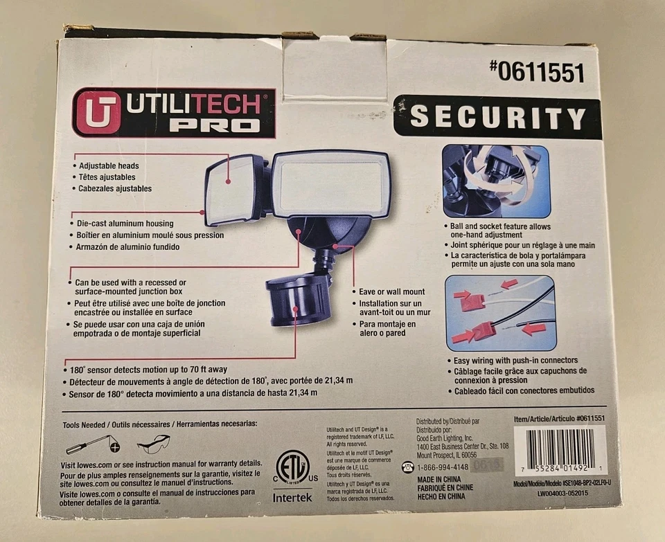 Utilitech Pro Motion-Activated LED Floodlight 0111651 Bronze - Image 3 of 4