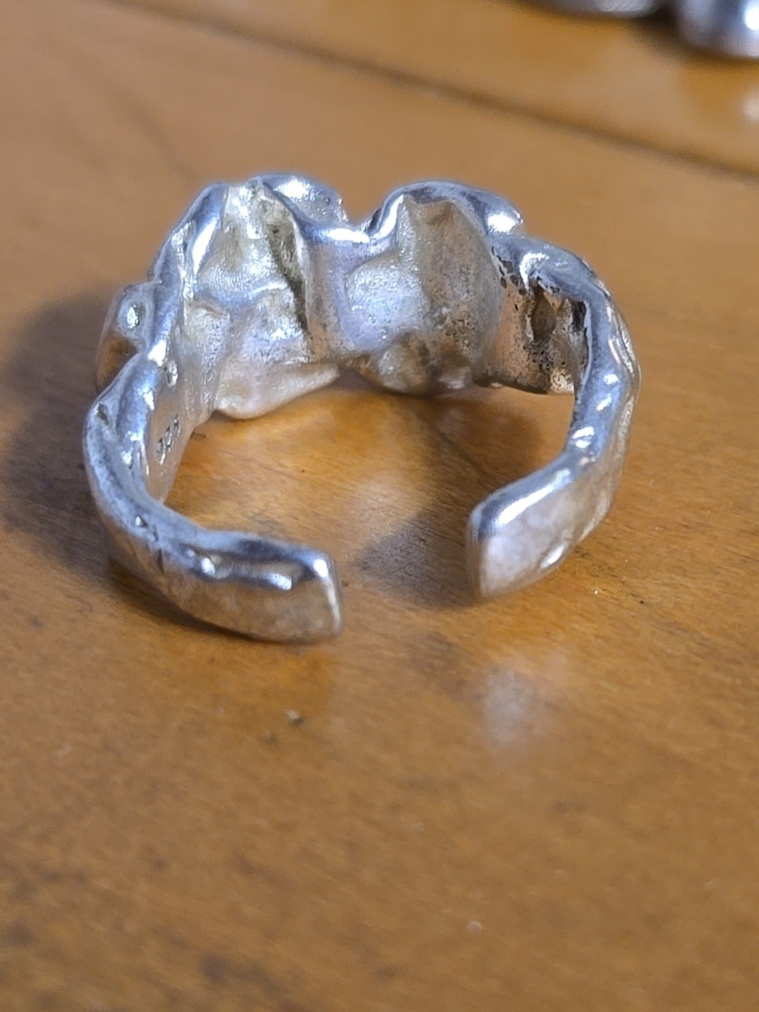 Sterling Silver Melted Design Ring Adjustable In … - image 8