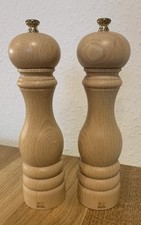 Peugeot Salt & Pepper Mill Set 23cm Tall Beech Natural Wood. VGC