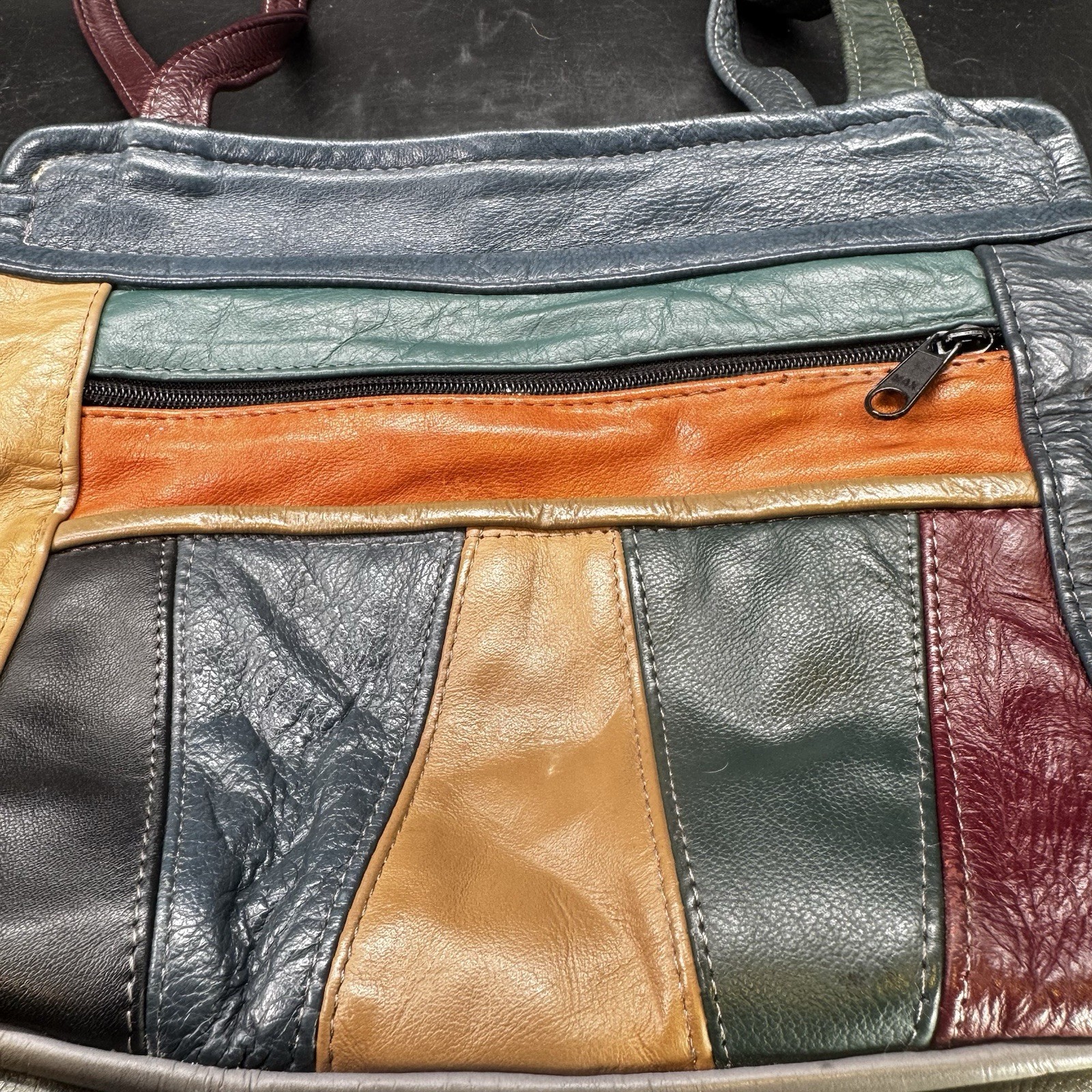 Multicolor Leather Patchwork Shoulder Purse Bag D… - image 3