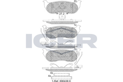 Bremsbelagsatz Hinten Kelsey Hayes-System für Jeep Cherokee KJ Wrangler 96-08