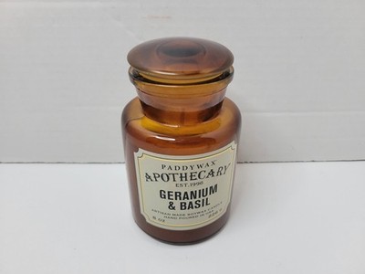 Paddywax Candles Apothecary Collection Jar Candle, 8-Ounce, Geranium and Basil