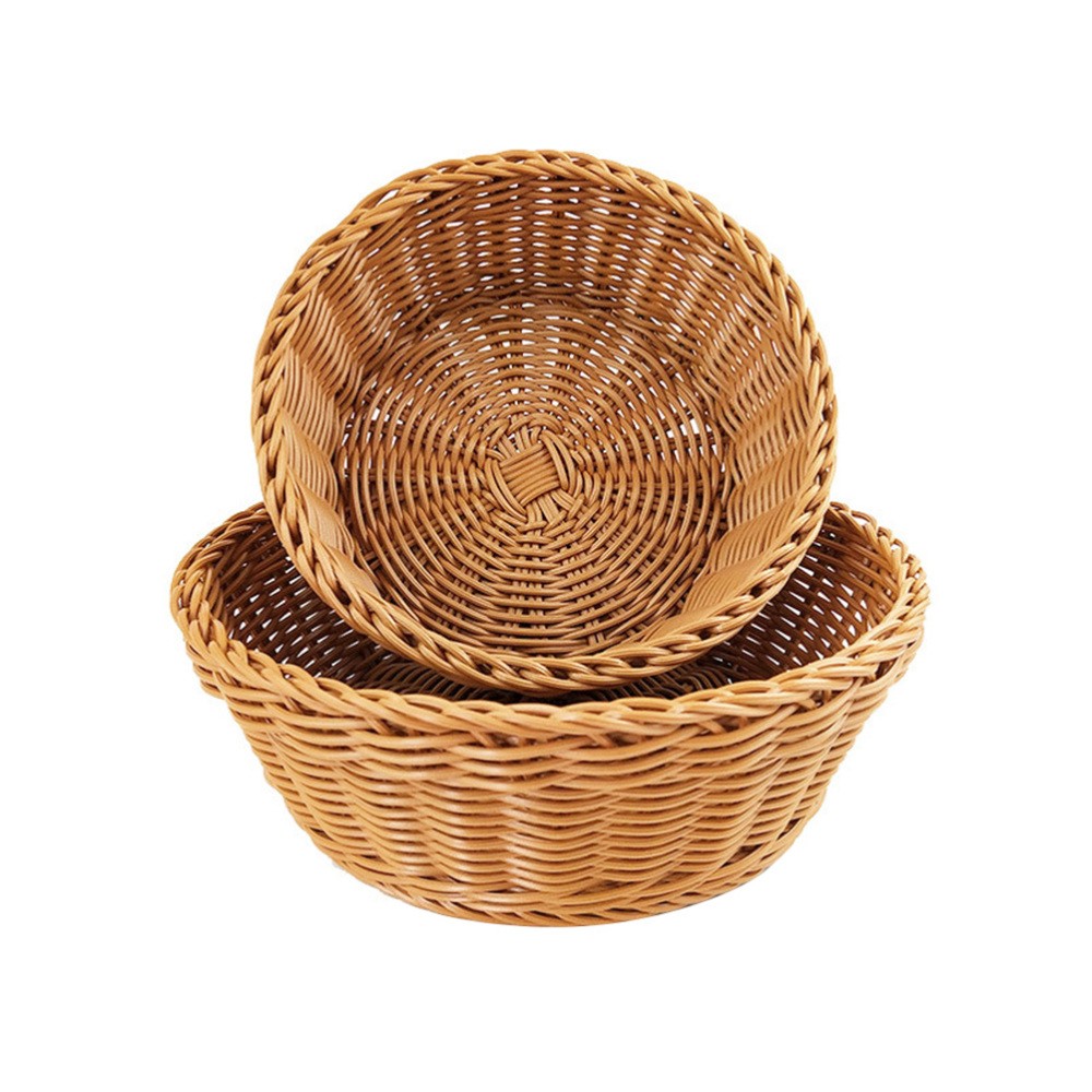 Cesta de almacenamiento de ratán y PP para sostener frutas y artículos diversos 1 pieza