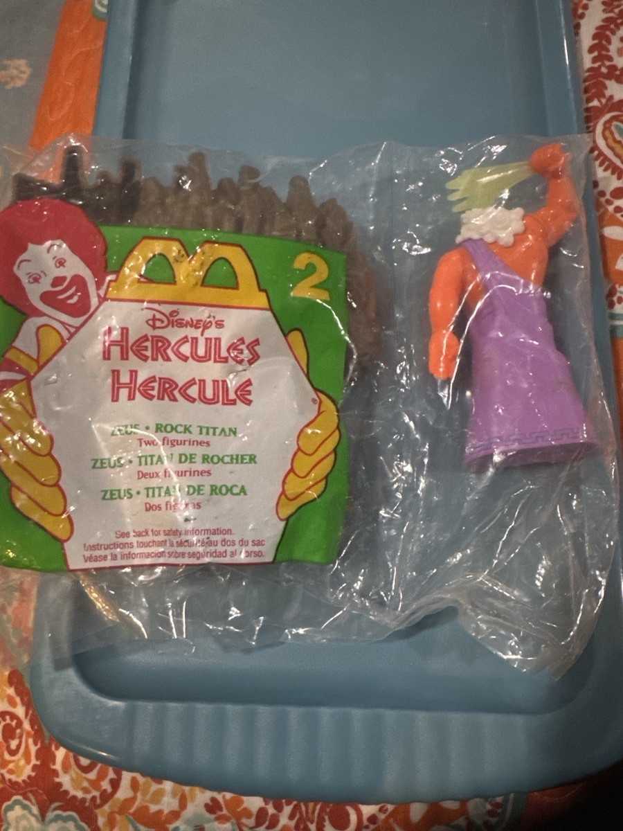1997 McDonald's Hercules Toy #2 Zeus & Rock Titan Figures Sealed