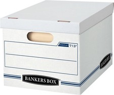 Bankers Box Basic-Duty File Storage Boxes, Letter/Legal Size, 6-Pack with Lids