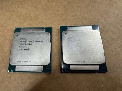 LOT OF 2 INTEL XEON E5-2620 V3 SR207 2.4GHZ 15MB 6 CORE 85W - SERVER PULL