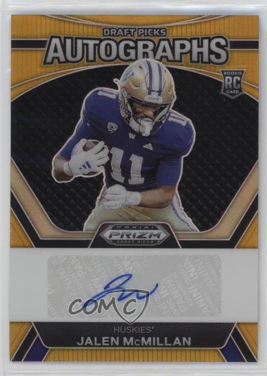 2024 Panini Prizm Draft Picks Gold 10/10 Jalen McMillan Rookie Auto RC 3hd