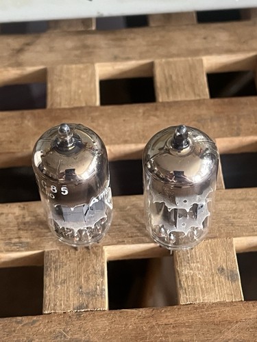 Pair of Amperex ECC85 6AQ8 Bugle Boy Vacuum Tubes Heerlen Holland tU5 Δ4B4 Rare - Picture 4 of 6