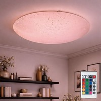 Deckenleuchte Flurlampe Wohnzimmerleuchte Rgb Led Fernbedienung Dimmer Glas Gelb