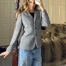 90s houndstooth 100 wool blazer